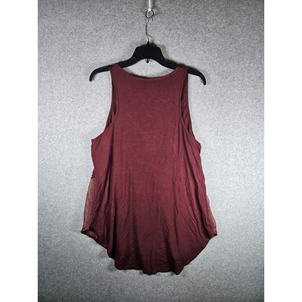 Mossimo Burgundy Tank Top XL Velvet Burnout Art Deco Whimsigoth Whitchy - Picture 5 of 9